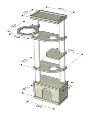 画像2: 【Ｔ様専用】ハウス付き据置型キャットタワー (2)