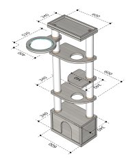 画像2: 【Ｔ様専用】ハウス付き据置型キャットタワー (2)