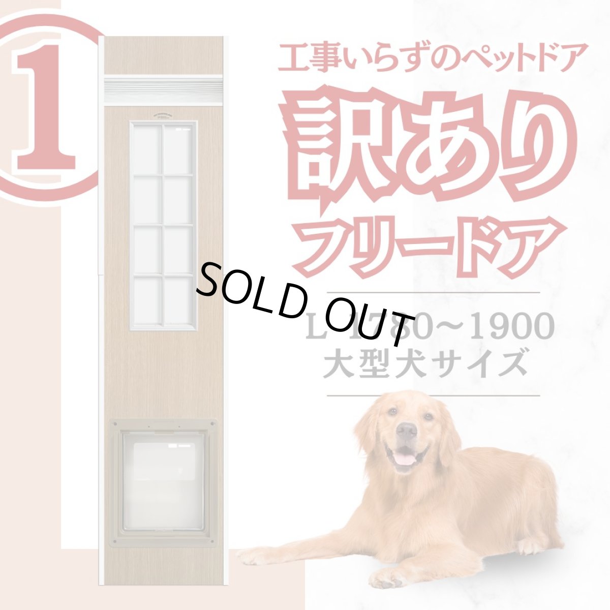 画像1: 【訳ありFD】【1】DFD◆ 大型犬用ドッグフリードア　DFL-1750　 【大型1個口】 (1)